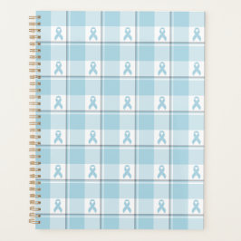 Mesothelioma Cancer Awareness Plaid Light Blue