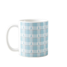 Mesothelioma Cancer Awareness Plaid Light Blue