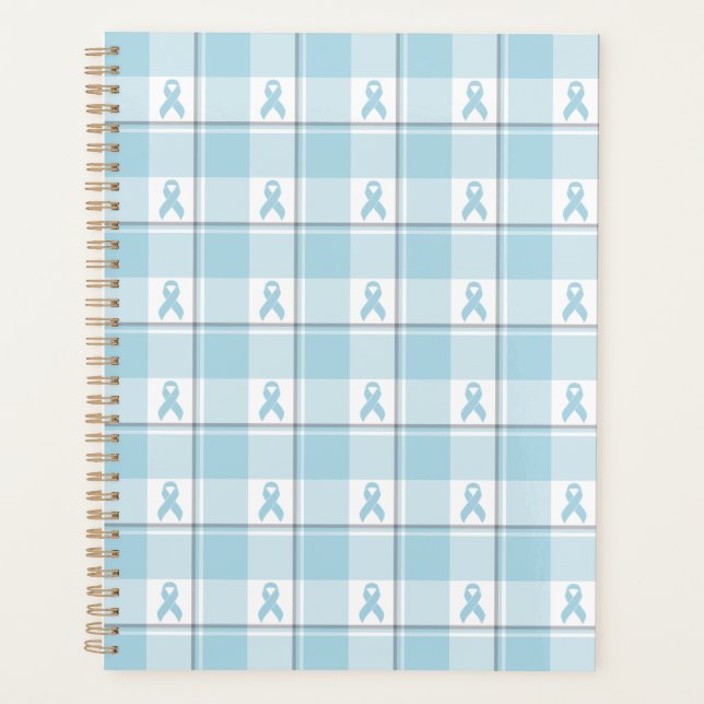 Mesothelioma Cancer Awareness Plaid Light Blue Planer (Vorderseite)