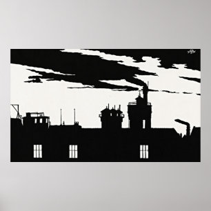 Mesquita Silhouette Oostergasfabriek - Retro-Kunst Poster