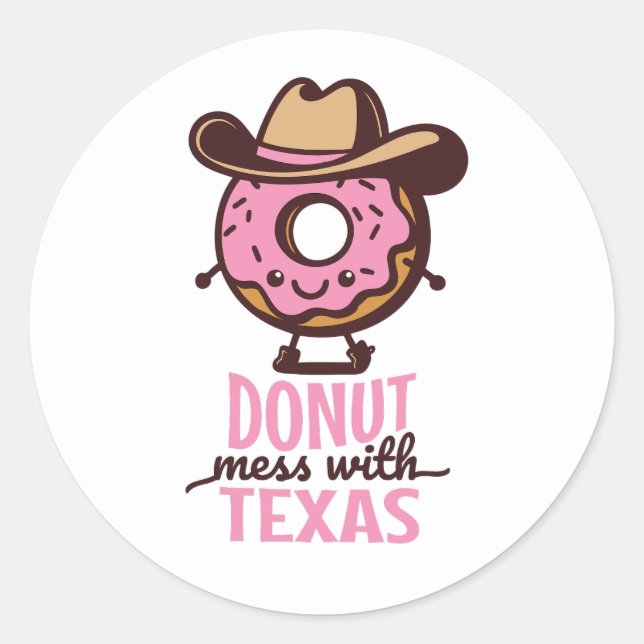 Mess de beignes mignonnes avec Stickers Texas (Devant)