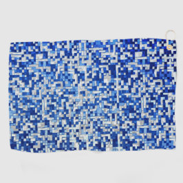 Mess kleiner Quadrate, blau mit weiß Golfhandtuch