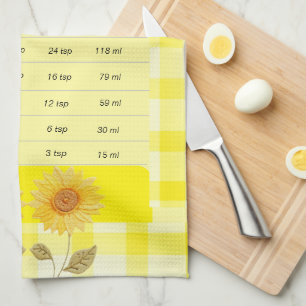 Mess-Sonne-Gelb-Gingham-Logo  Geschirrtuch