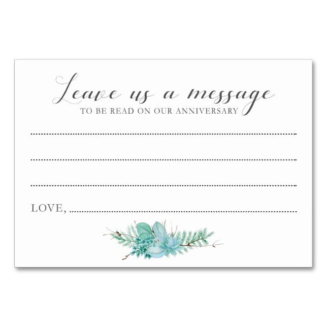 Message à la mariée et à la mariée Cartes Succulen (Devant)