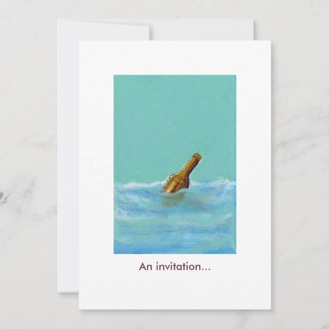 Message - bouteille en mer Invitations PERSONNALIS (Devant)