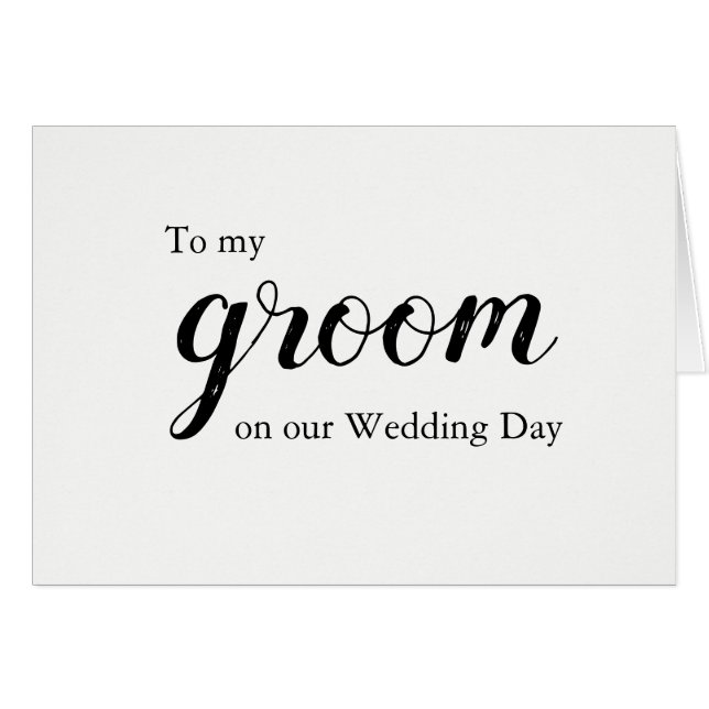 Message d'amour du mariage à la carte Groom (Devant Horizontal)