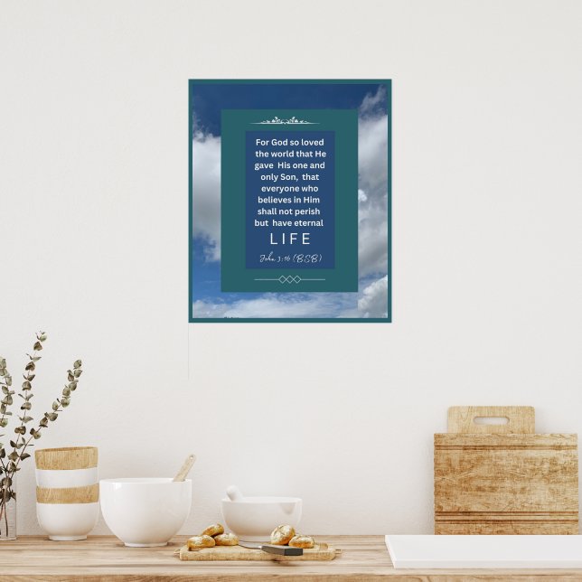 Message d'amour - John 3-16 - 20 x 24 Poster (Cuisine)