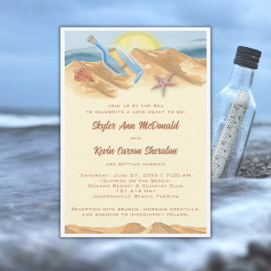 Message dans un Faire-part de mariage bouteille