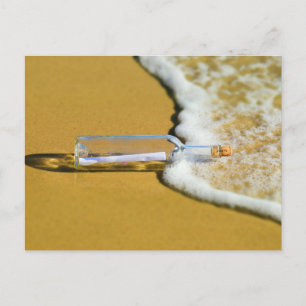 MESSAGE DANS UNE BOUTEILLE DE PLAGE Cartes postale
