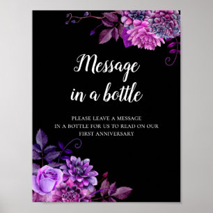 Message dans une impression bouteille mariage noir