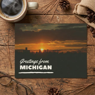 Message de bienvenue de la carte postale du Michig