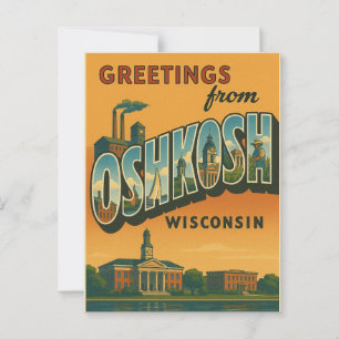 Message de bienvenue de la carte postale Oshkosh W