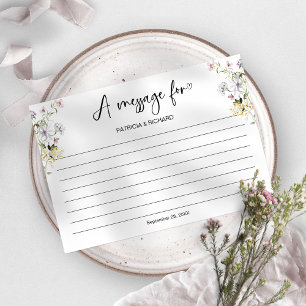 Message fleur sauvage Dans Un Mariage Carte À Bout