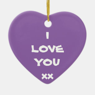 Message mignon Je VOUS AIME xx Ornement cardiaque