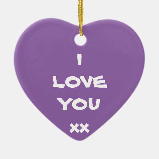 Message mignon Je VOUS AIME xx Ornement cardiaque (Devant)
