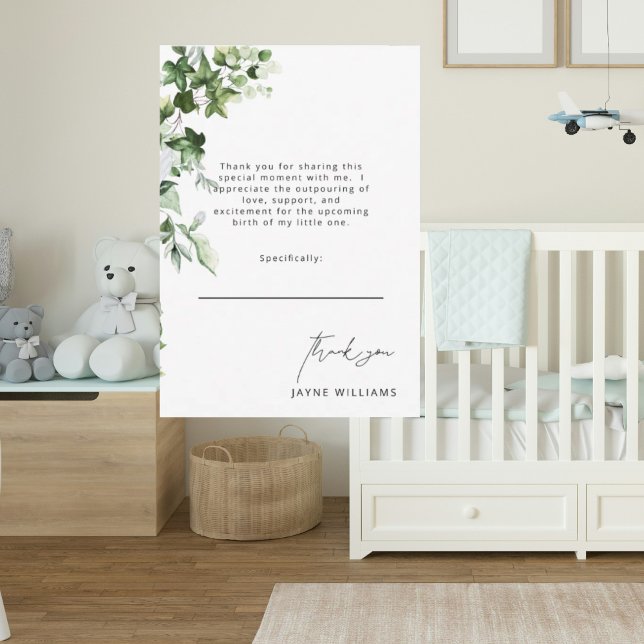 Message neutre Merci du Baby shower de la verdure (Créateur téléchargé)