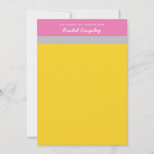 Message texte du Carte pour notes de la vieille éc (Devant)