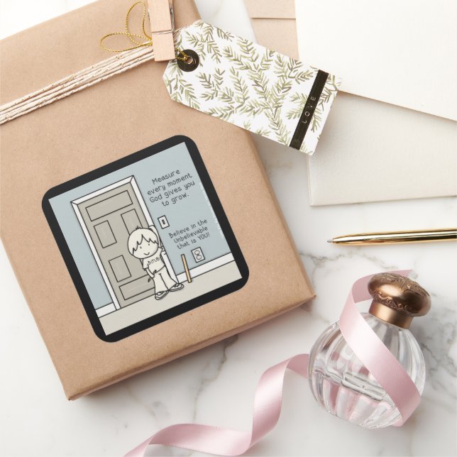 Messbare Momente Quadratischer Aufkleber (Schenken)