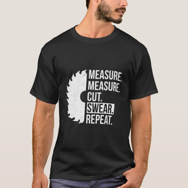 Messen geschnitten Swear Handy Vater Diy T-Shirt (Vorderseite)