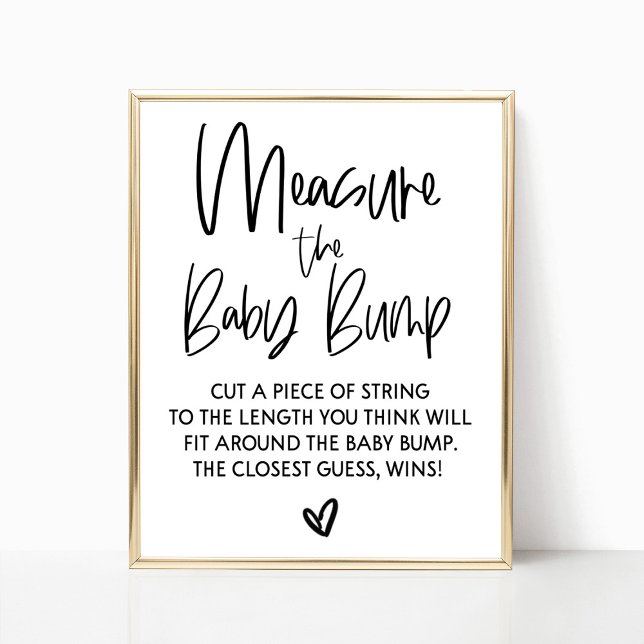 Messen Sie das Baby Bump Baby Shower Game-Zeichen Poster (Von Creator hochgeladen)