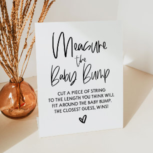 Messen Sie das Baby Bump Baby Shower Game-Zeichen Sockelschild