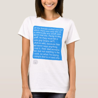 Messenger Long Rant Blue Text Blase T-Shirt