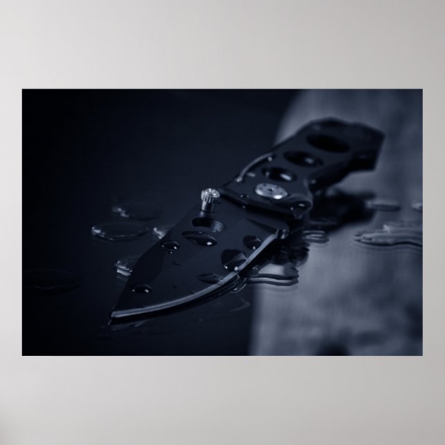 Messer auf schwarz poster (Vorne)