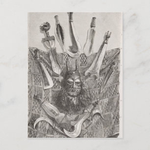 Messer, Maske und Matte aus Oberkongo Postkarte