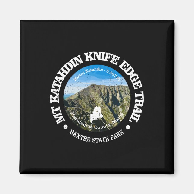 Messer-Schneide-Trail Vintage Mount Katahdin Mount Magnet (Vorne)