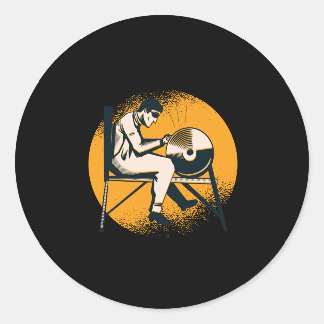 Messerschärfen Runder Aufkleber (Vorderseite)