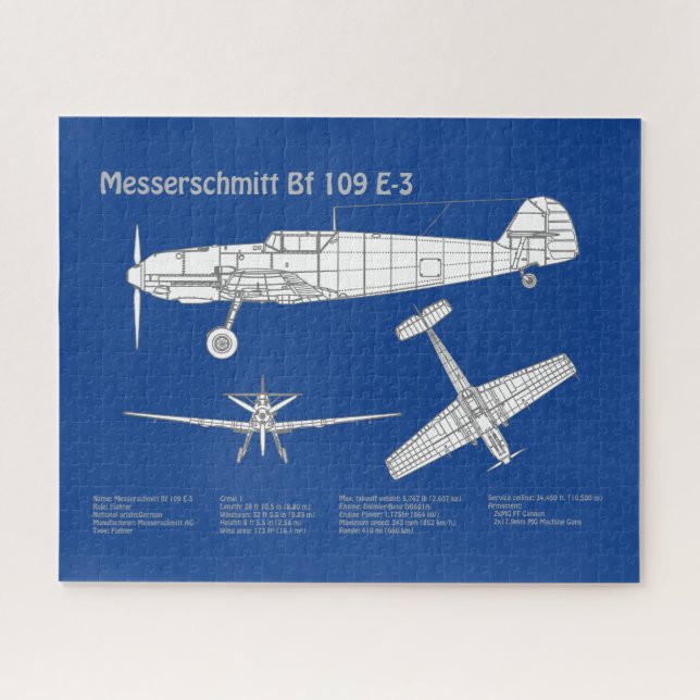 Messerschmitt Bf 109 - Flugzeug-Blueprint ABD (Horizontal)