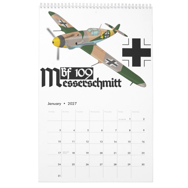 Messerschmitt Bf 109 Luftwaffe Kalender (Jan 2027)