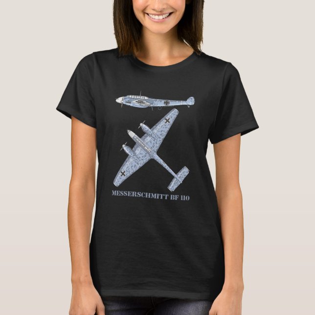 Messerschmitt Bf 110 German Ww2 Fighter Bomber Pla T-Shirt (Vorderseite)