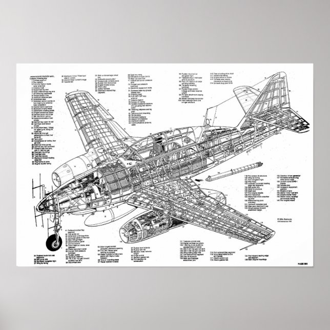 Messerschmitt me-262 Jet Kämpfer (Abbildung) Poster (Vorne)