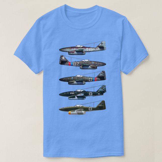 Messerschmitt Me 262 Schwalbe WW2 Jet Fighter T-Shirt (Design vorne)