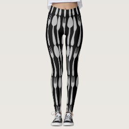 Messfe Fork Spoon Silverware Cutlery Leggings