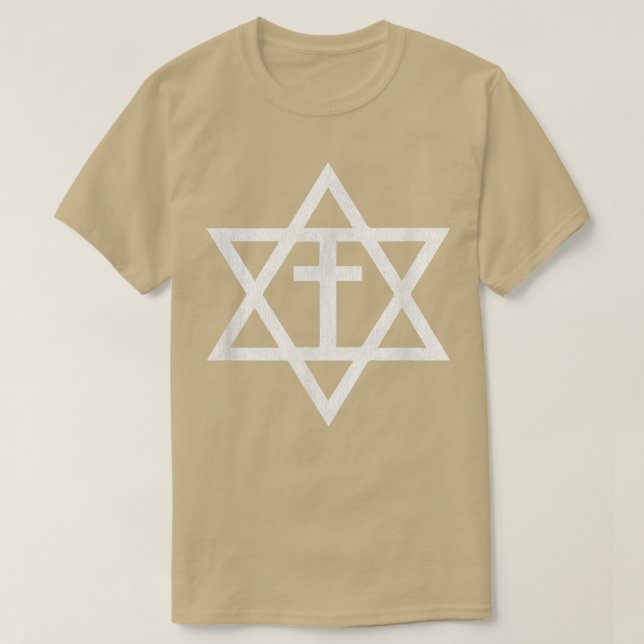 Messianic Cross Star of David  T-Shirt (Design vorne)