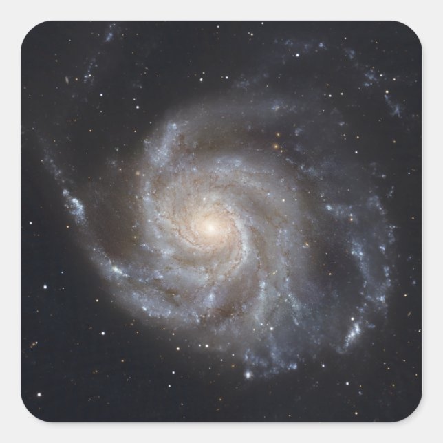 Messier 101, Pinwheel Galaxy Quadratischer Aufkleber (Vorderseite)