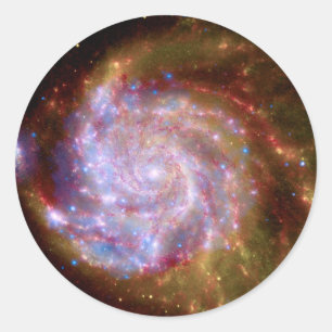 Messier 101 Spiralgalaxie - Hubble Telescope-Foto Runder Aufkleber