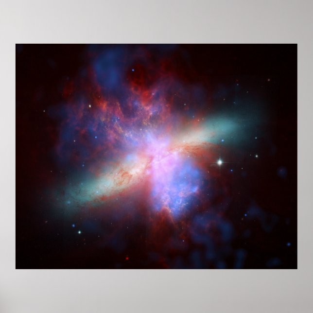 Messier 82 NGC 3034 Cigar Galaxy M82 Composite Poster (Vorne)