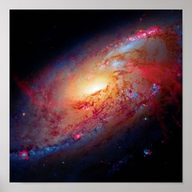 Messier M106 Spiral Galaxy Outer Space Photo Poster (Vorne)