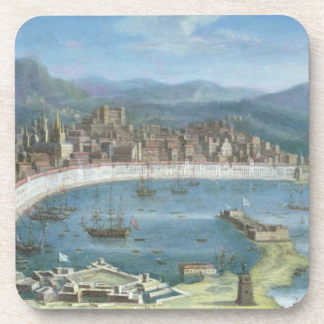 Messina - ein Panoramablick des Hafens Untersetzer (Vorderseite)