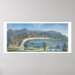 Messina - Panoramablick auf den Hafen Poster
