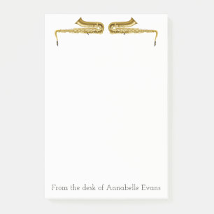 Messing Saxophone personalisieren Post-it Klebezettel