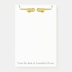 Messing Saxophone personalisieren Post-it Klebezettel