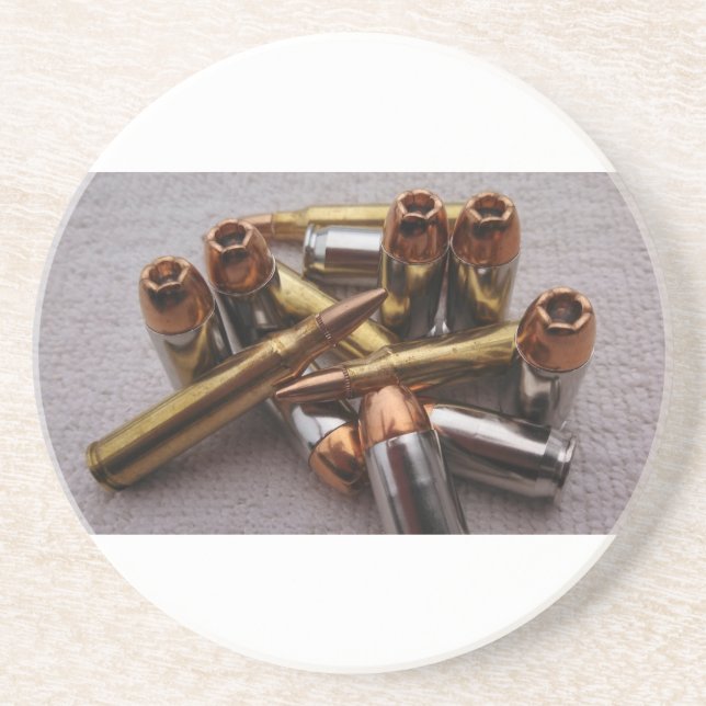 Messing- u. Führungskugel-Untersetzer Sandstein Untersetzer (Vorne)