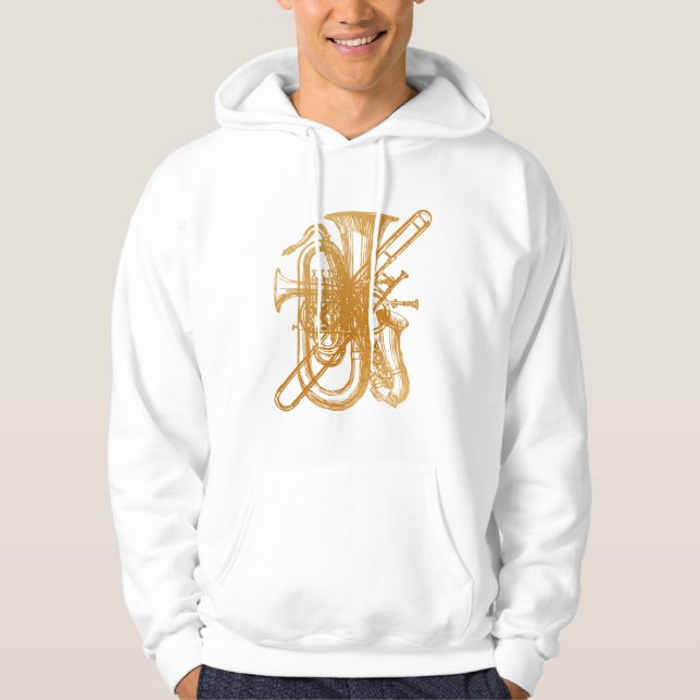 Messing u. Saxophon Hoodie (Vorderseite)