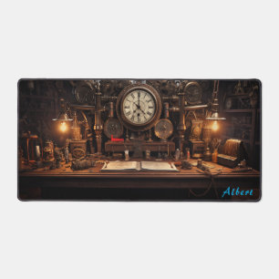 Messing- und Bronze-Steampunk-Tech XL Schreibtischunterlage