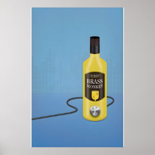 Messingaffe Inspiriertes Originaldruckdesign -Druc Poster