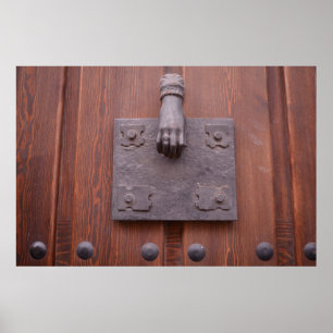 Messinghand Türknopf Plakat